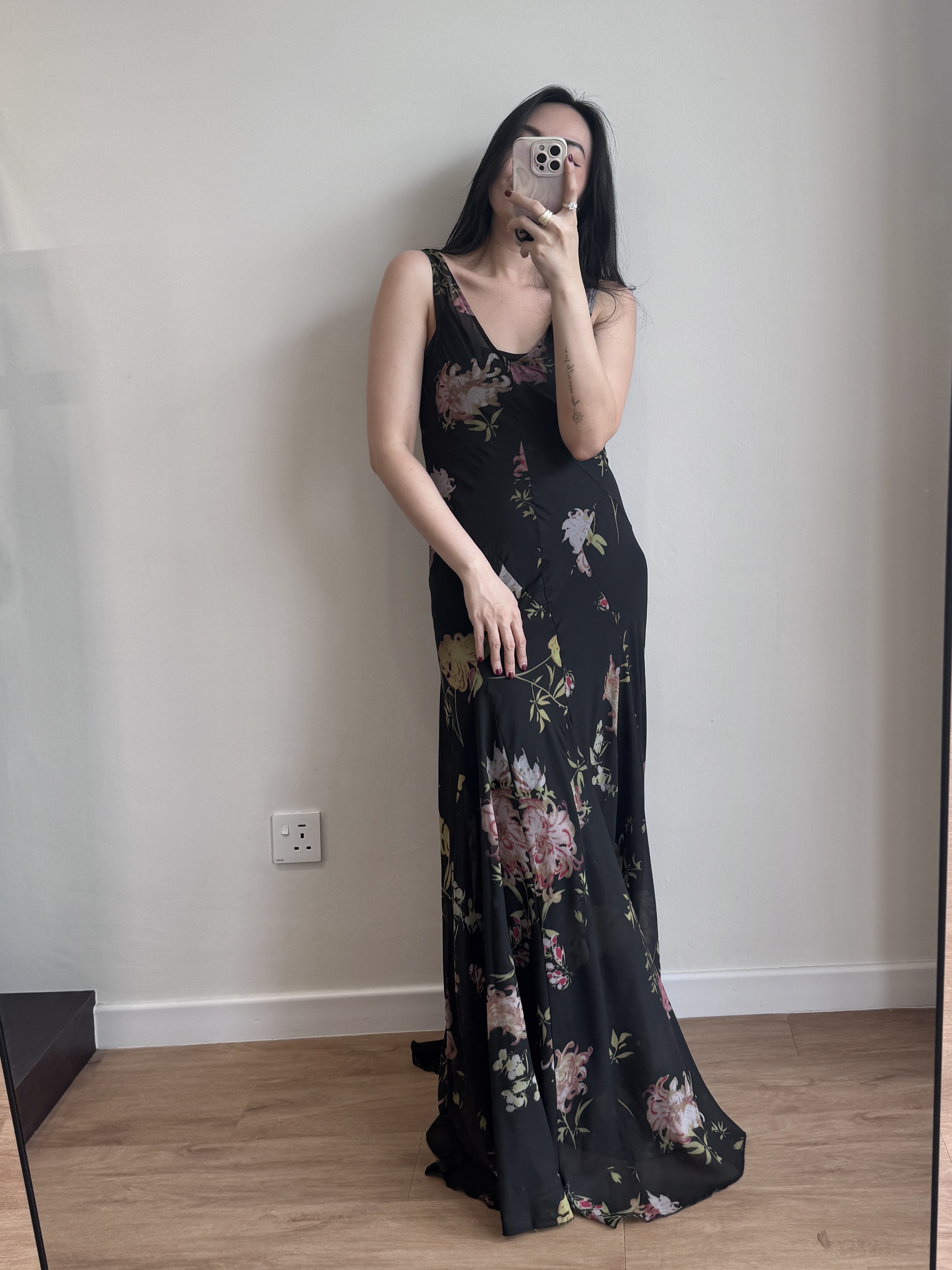 Lena U-Neck Floral Printing Maxi Dress