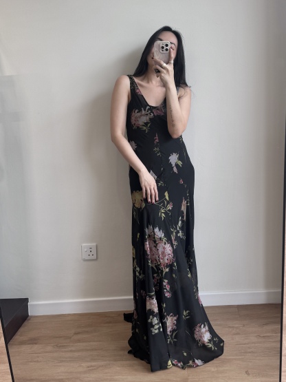Lena U-Neck Floral Printing Maxi Dress