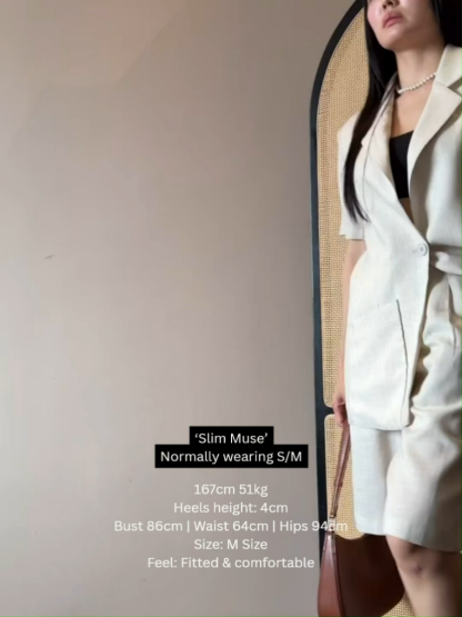 Alma Soft Structured vest Jacket & Bermuda Set