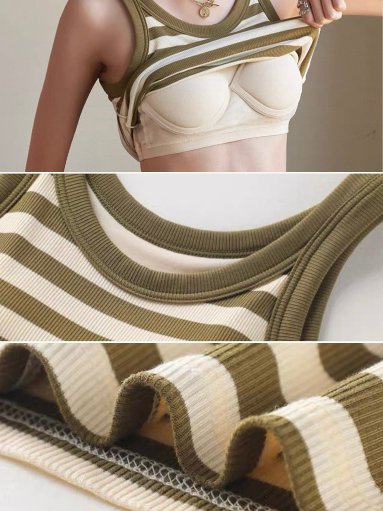 Queenie Stripe Padded Knit Top