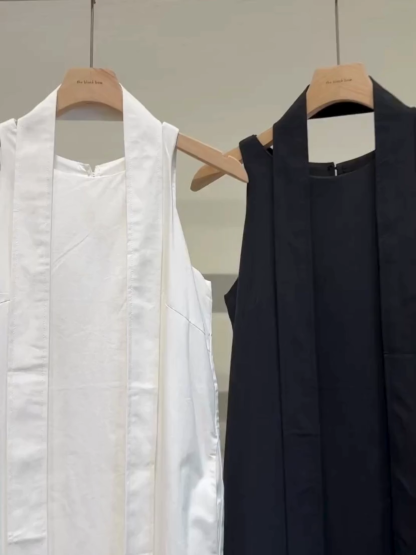 Chauffy Shoulder Cut Column Dress with Tie (DR104)