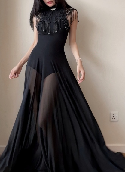Dracula Bodycon Sheer Maxi Dress