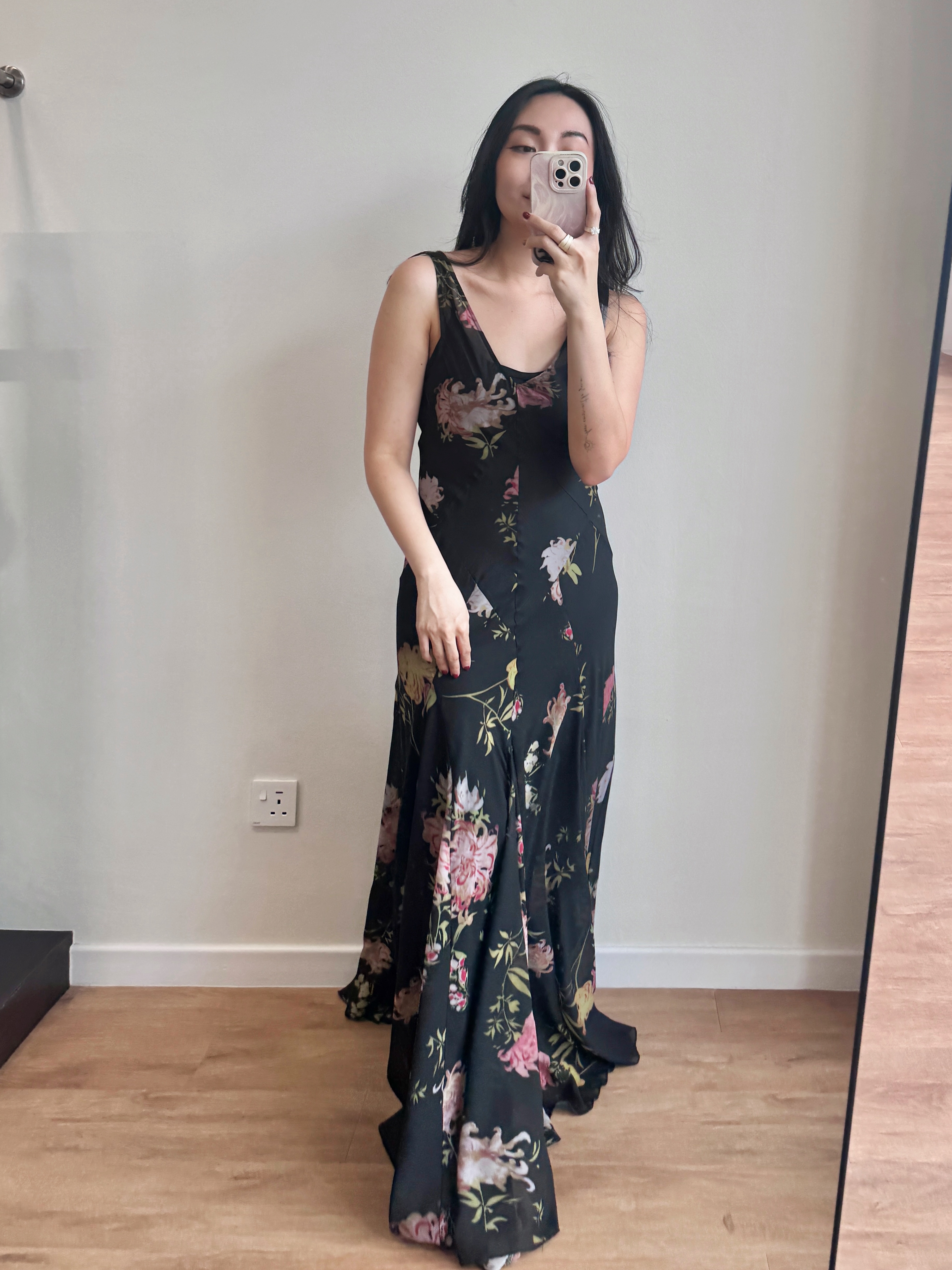 Lena U-Neck Floral Printing Maxi Dress