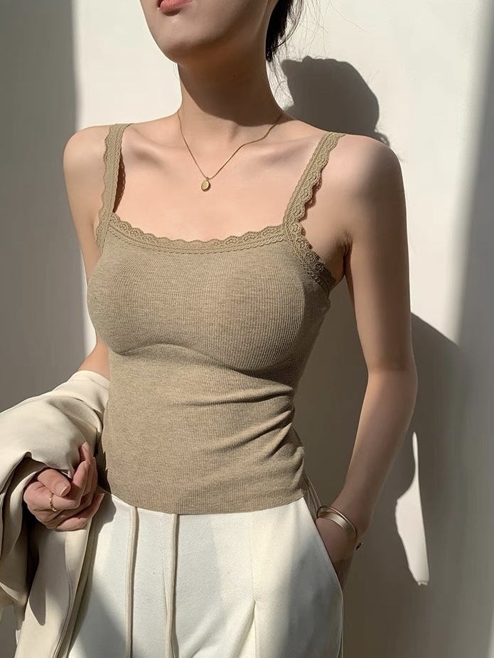 Udita Lace Trim Cami Padded Top