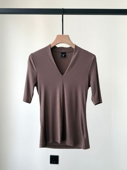 Katalynn Mid Sleeve V-Neck Knit Top