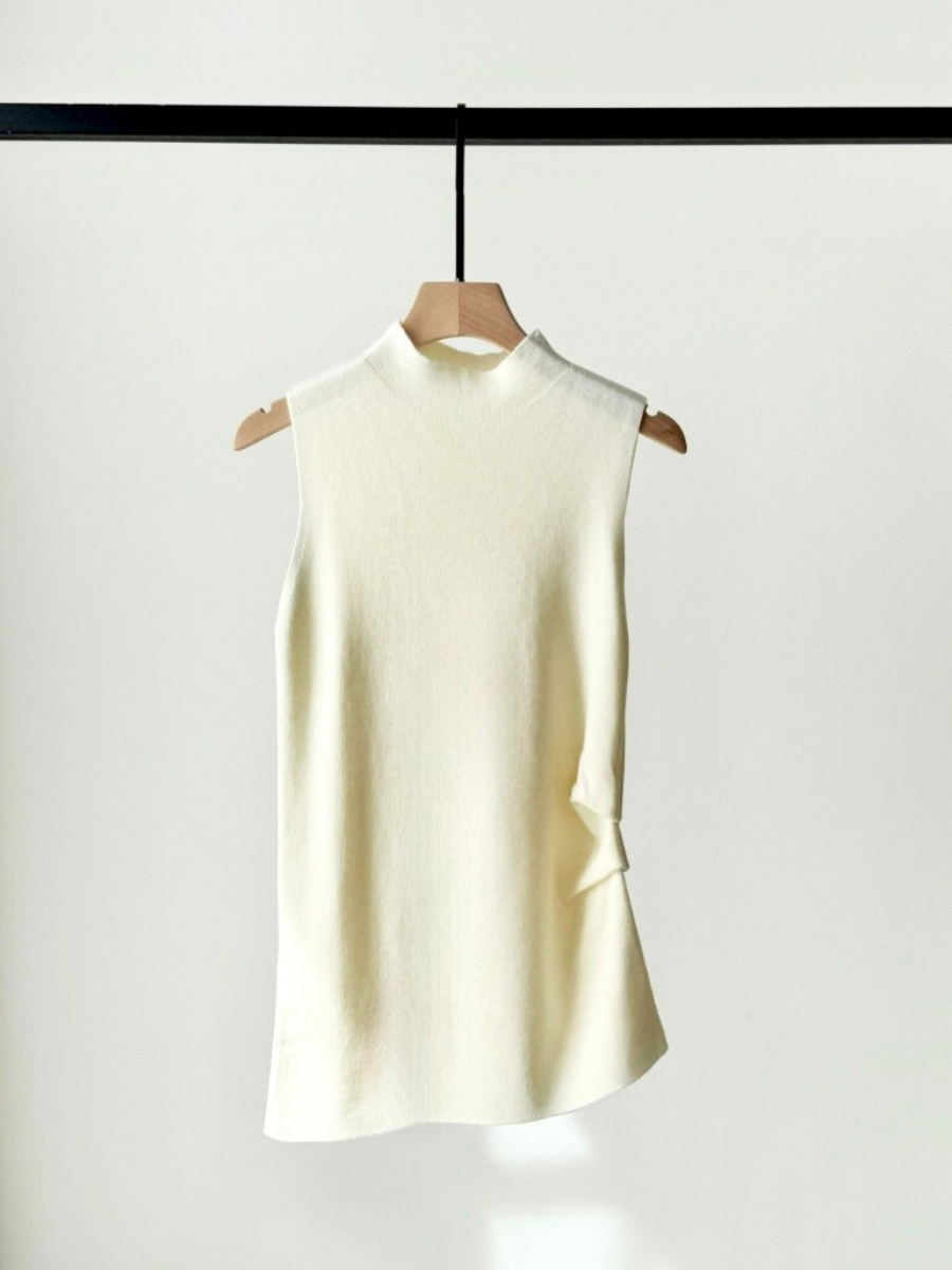 Elle High Neck Sleeveless Knit Top