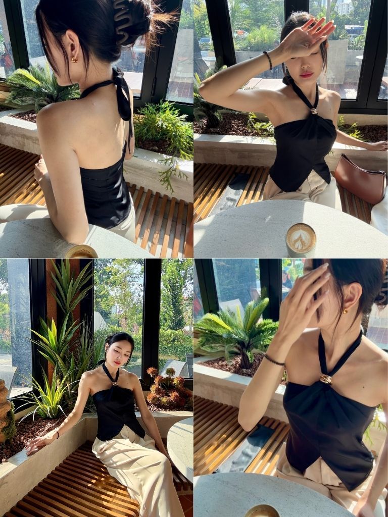 Kiana Halter Neck Satin Top