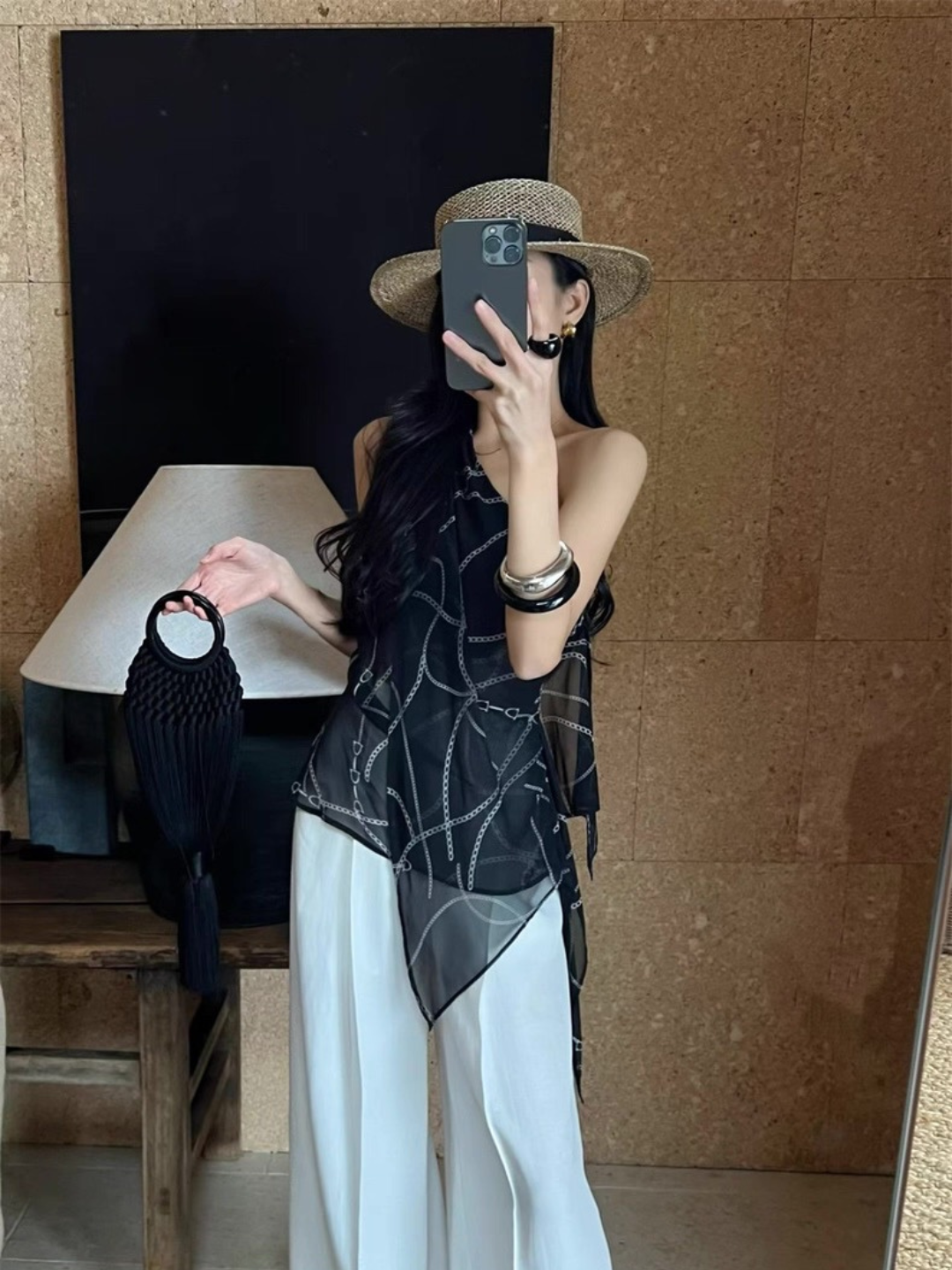 Wynna Graphic Print One Shoulder Top