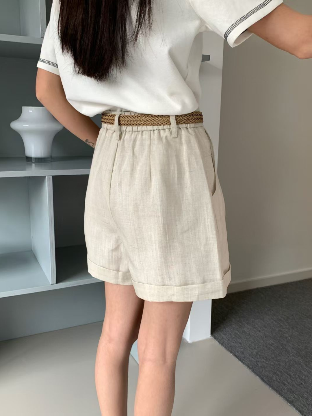Peter Belted Linen Shorts