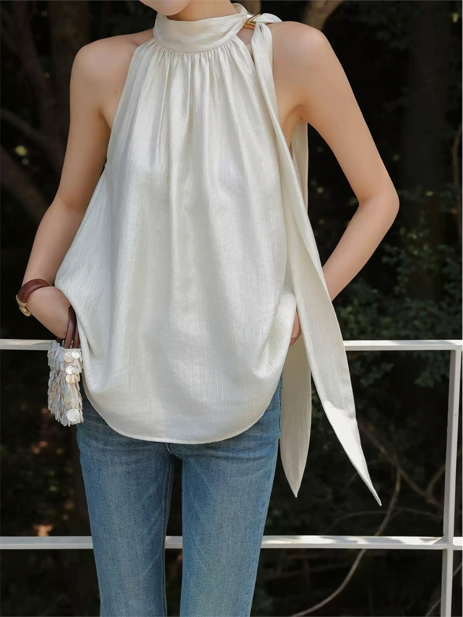 Heloise Halter-Neck Pearlecent Top