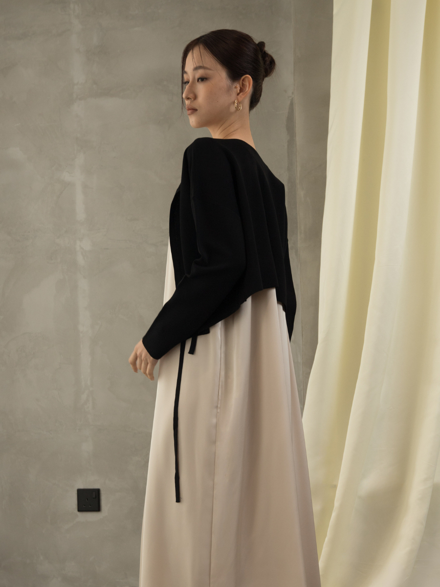 Gynna Double Tie Knit Cardigan (Discounted-Free size)-The Black Bow-