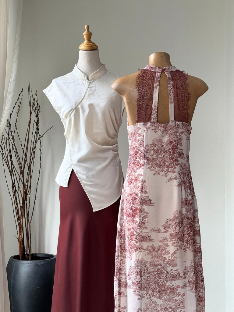 Xue Lee Halter Back Lace Pencil Cheongsam-The Black Bow-