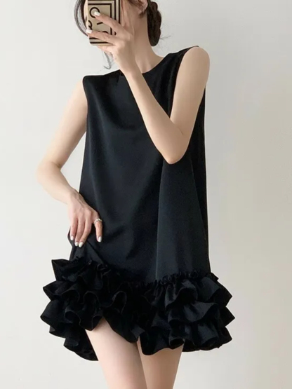 Landye Layered Trim Shift Dress-The Black Bow-