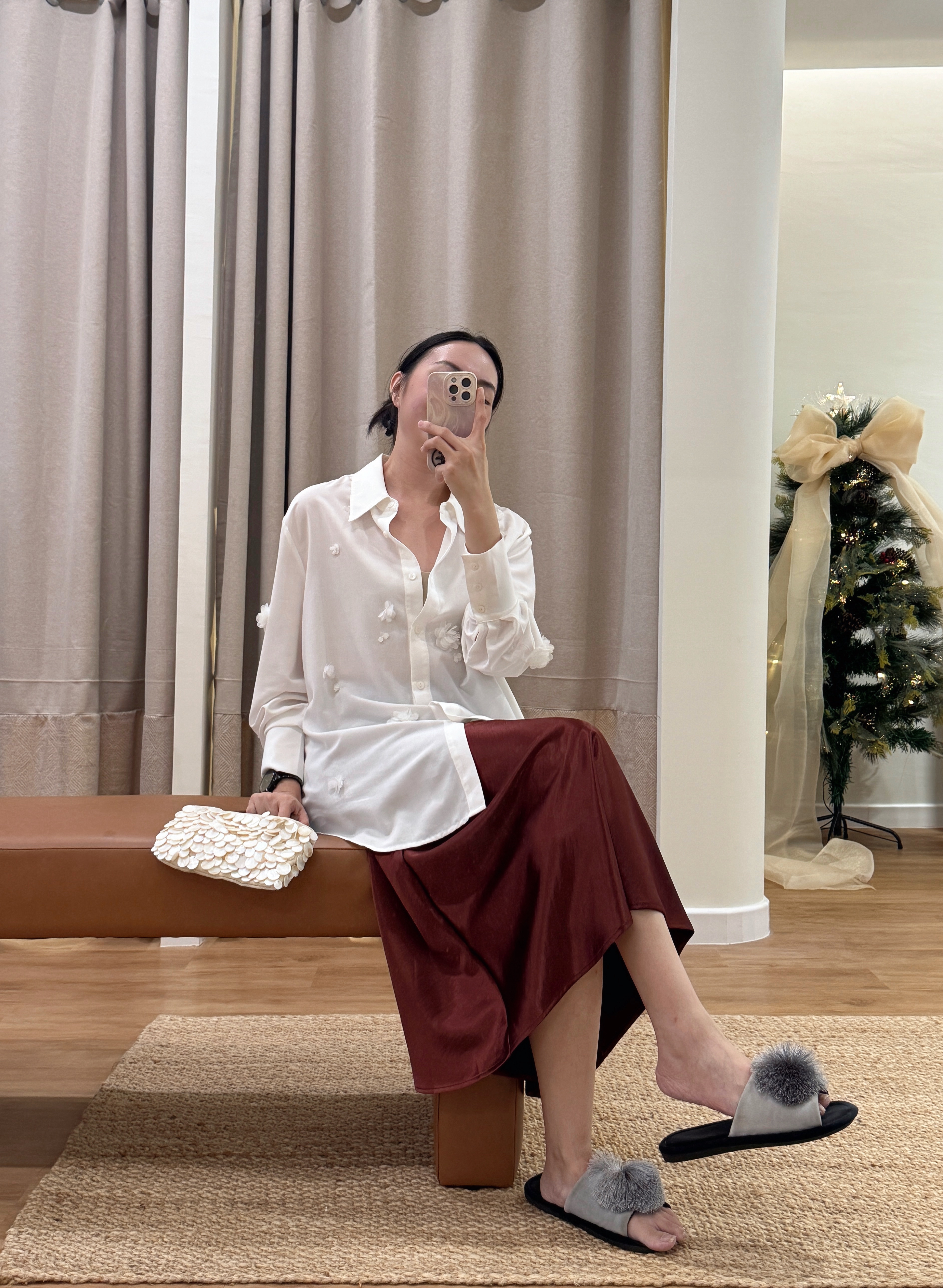 Leona Detailed 3D Floral Shirt 