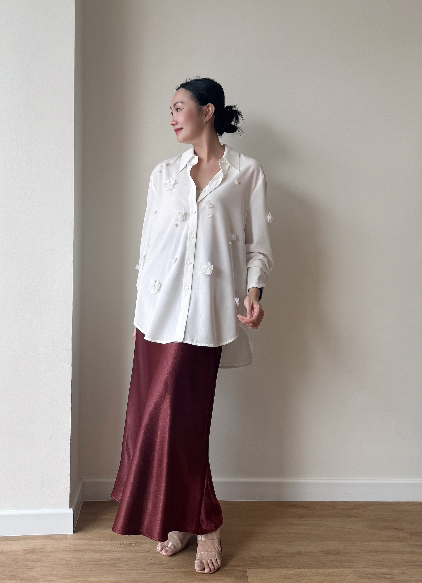 Leona Detailed 3D Floral Shirt 