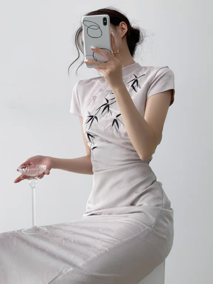 Xin Lan Bamboo Printing Cheongsam