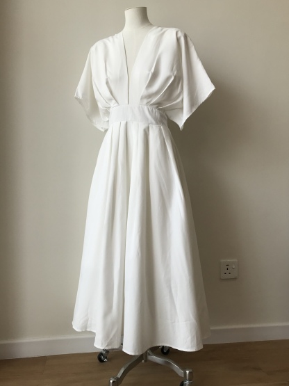 Violet Structured V-Neck Dress