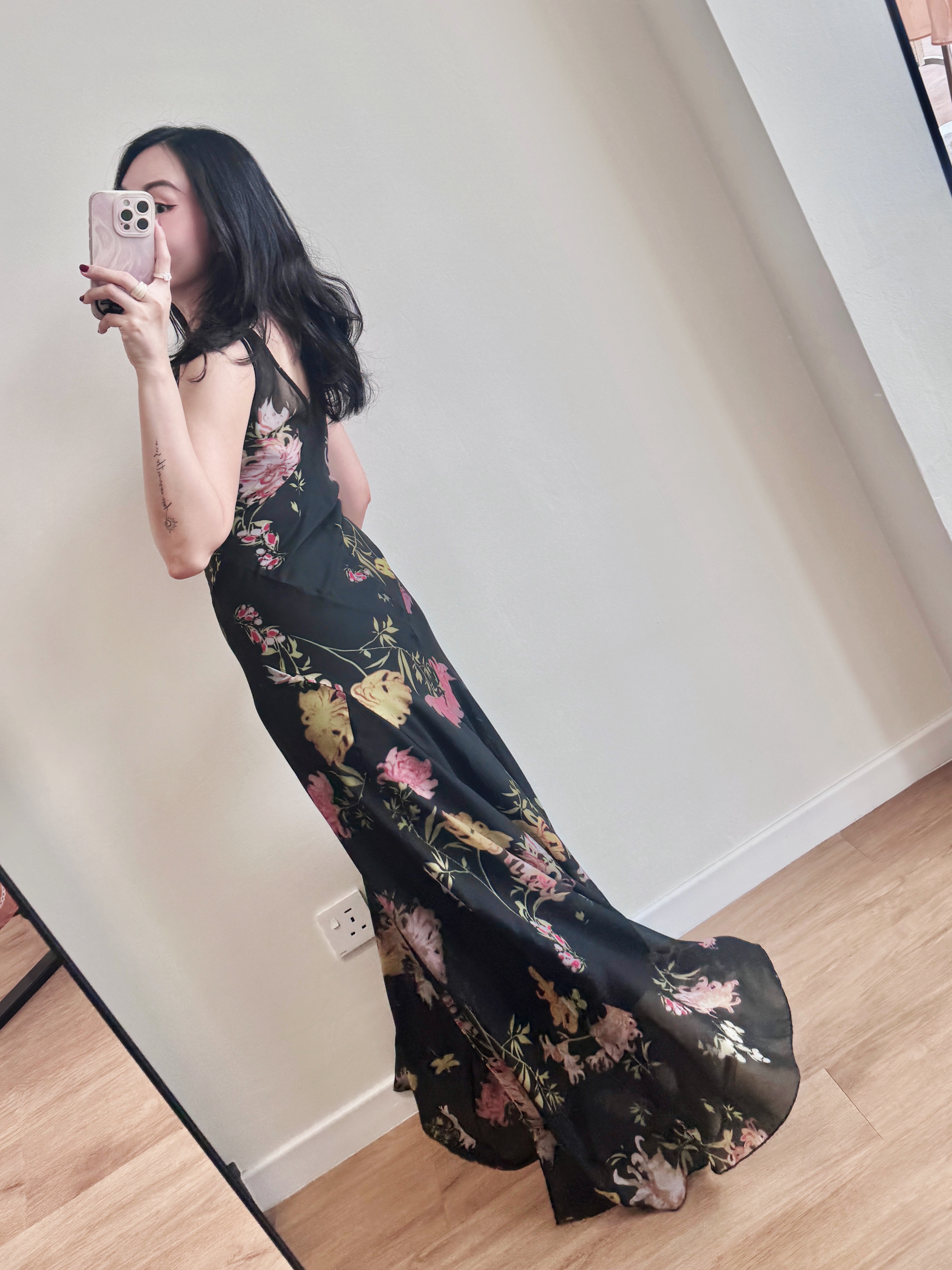 Lena U-Neck Floral Printing Maxi Dress