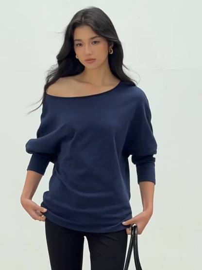 Laurette One-Shoulder Relaxed Cotton Top