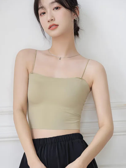 Doria Seamless Wavy Padded Crop Top-The Black Bow-