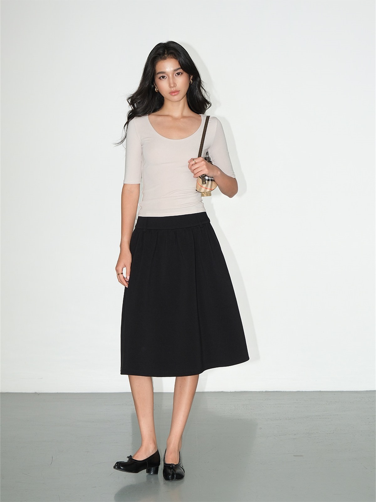 Liesel Scoop-Neck Elbow-Sleeve Top