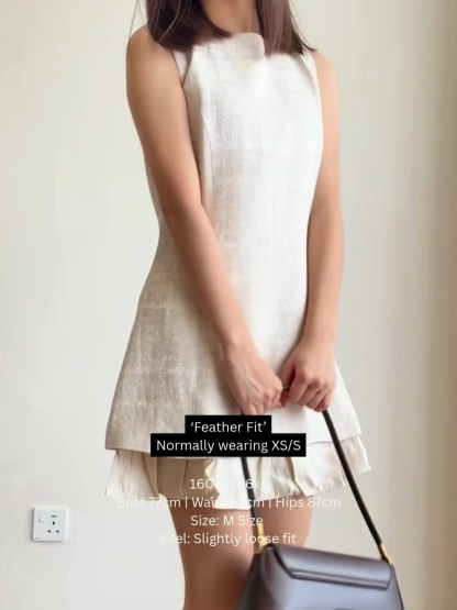 Mic Ruffle Trim Mini Dress