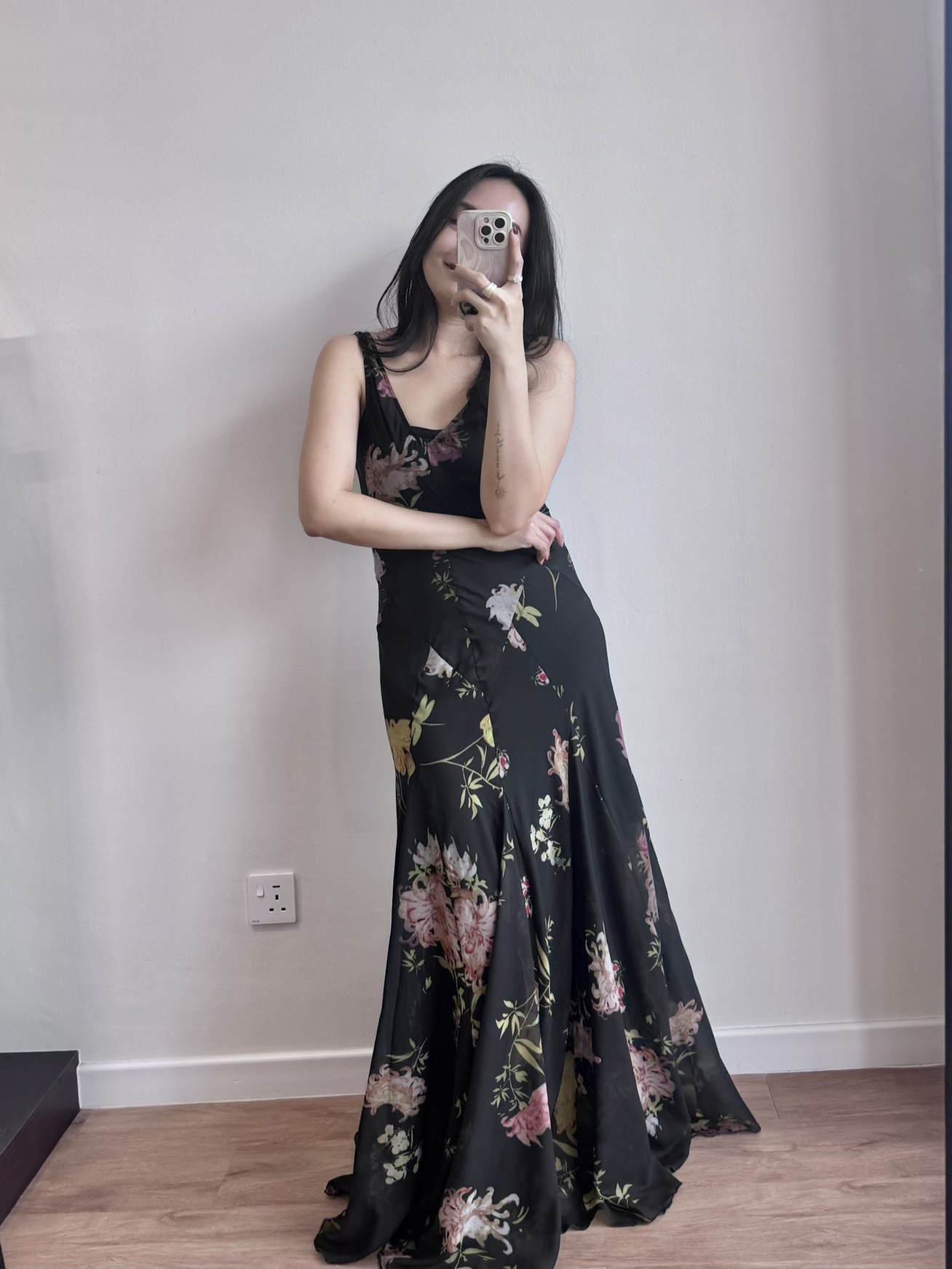 Lena U-Neck Floral Printing Maxi Dress