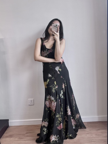 Lena U-Neck Floral Printing Maxi Dress