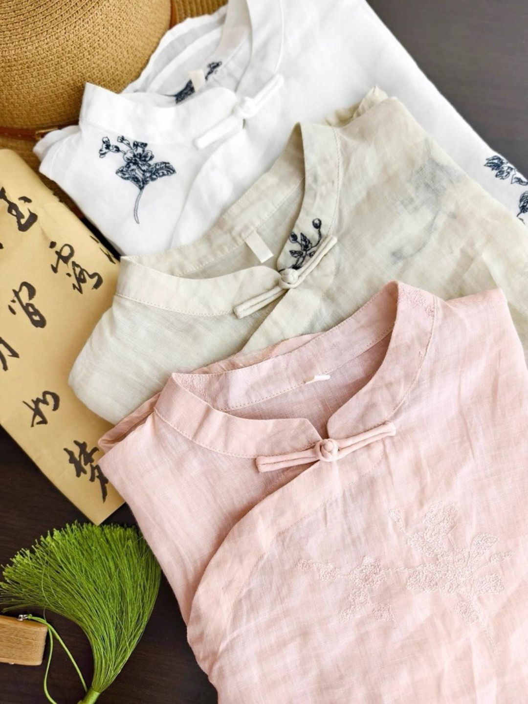 Ling Fei Semi Transparent Ramie Oriental Top