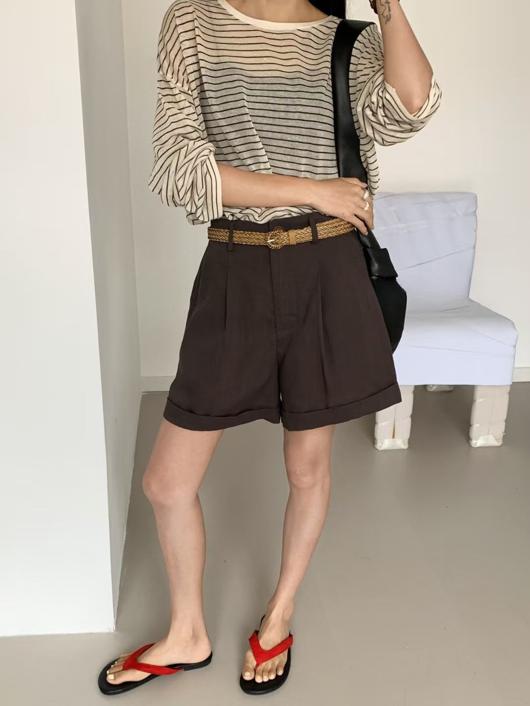 Peter Belted Linen Shorts