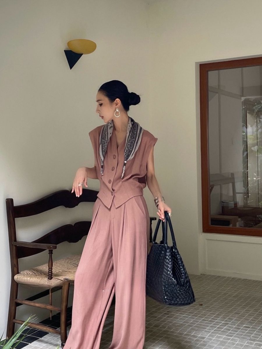 Alianna Vest and Wide Leg Pants Set