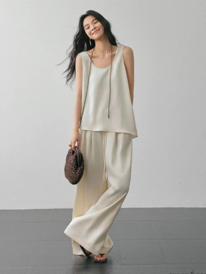 Hadley Draped Sleeveless Top & Wide-Leg Pants (Sold Separately)