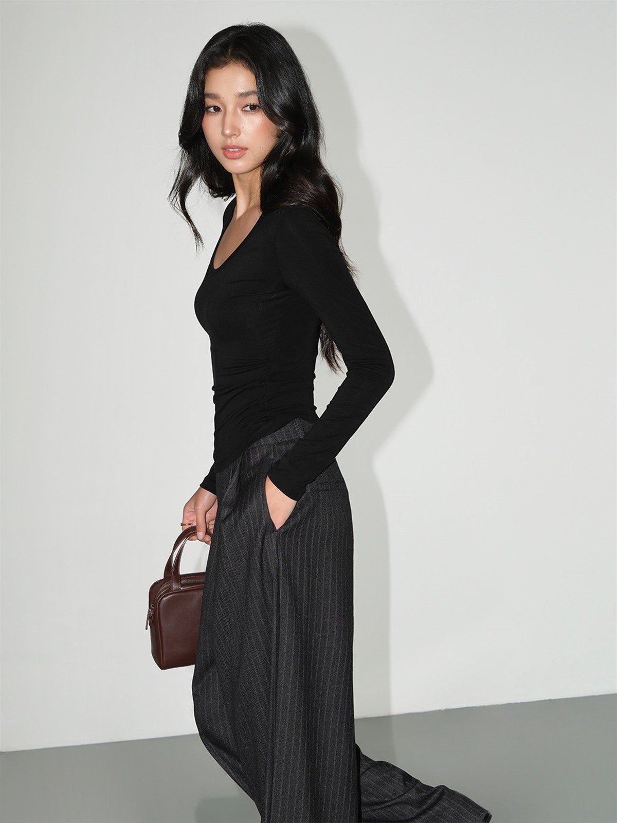 Leona Pinstripe Wide-Leg Trousers
