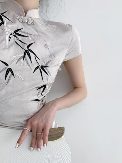 Xin Lan Bamboo Printing Cheongsam