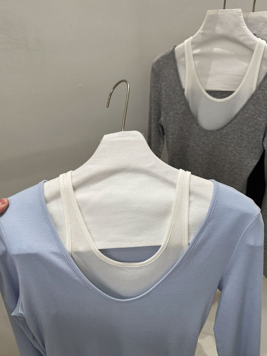 Prep Fake Two-Piece Color Binding Top