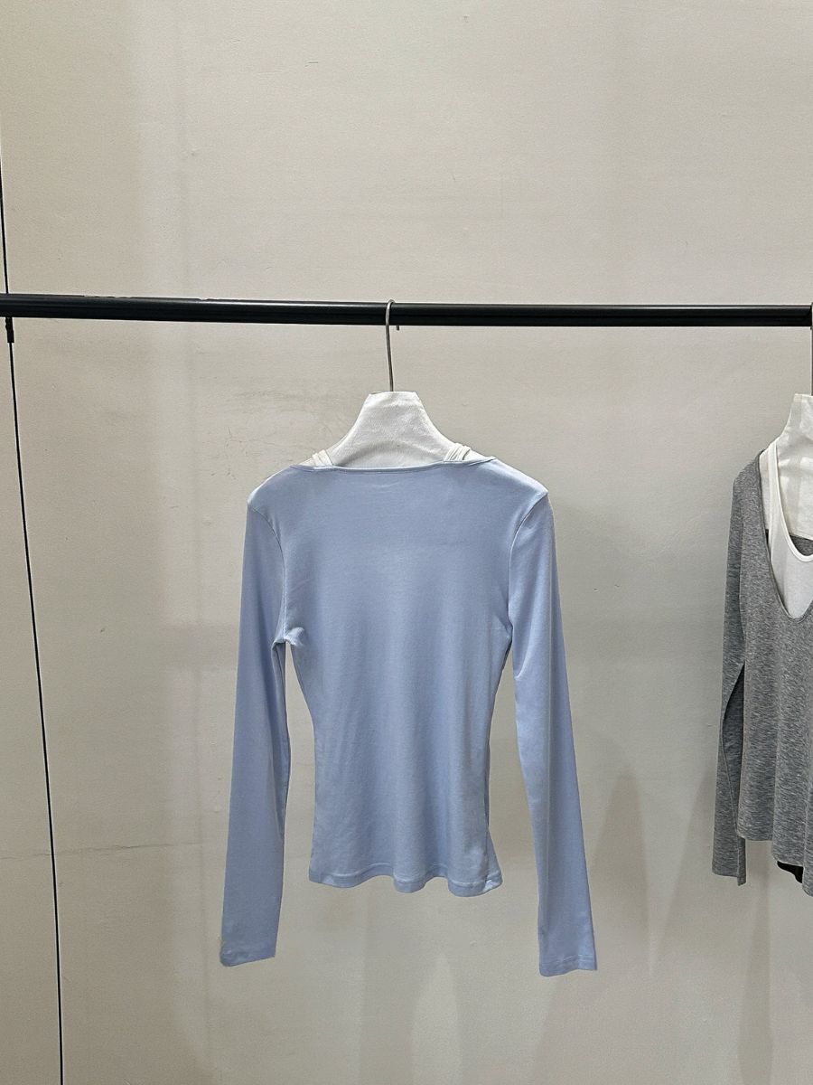 Prep Fake Two-Piece Color Binding Top