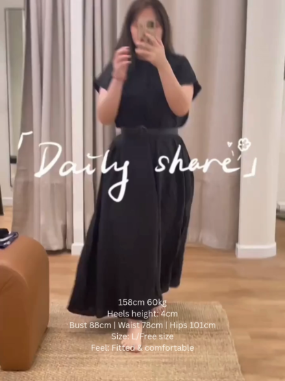 Chinny Crew Neck Column Dress With Belt (DR107)