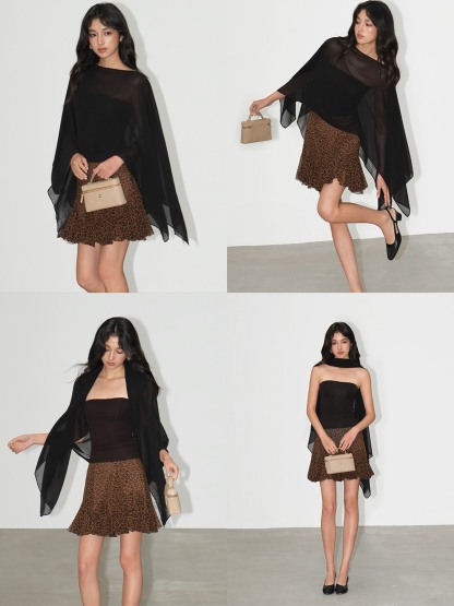 Liora Chiffon Cape & Tube Top (Sold Separately)