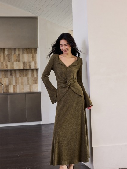 Hermia Ribbed Long-Sleeve Knit Top & Skirt (Sold Separately)