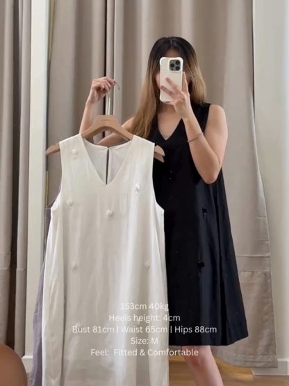 Charm Sequin Floral V-Neck Shift Dress (DR110)