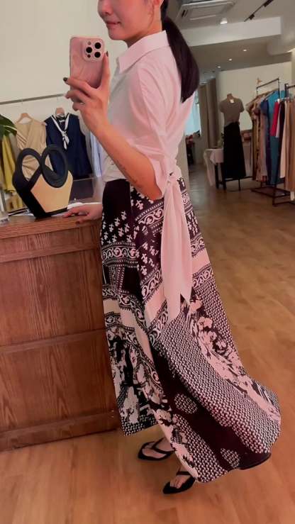 Videl Graphic Printing Skirt