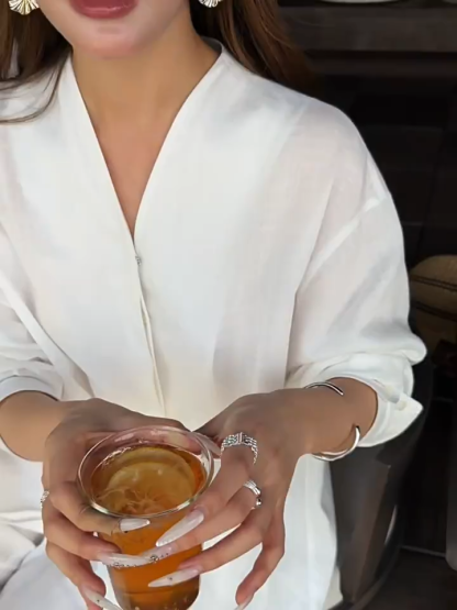 Fred Lyocell Linen Long Sleeve  Top