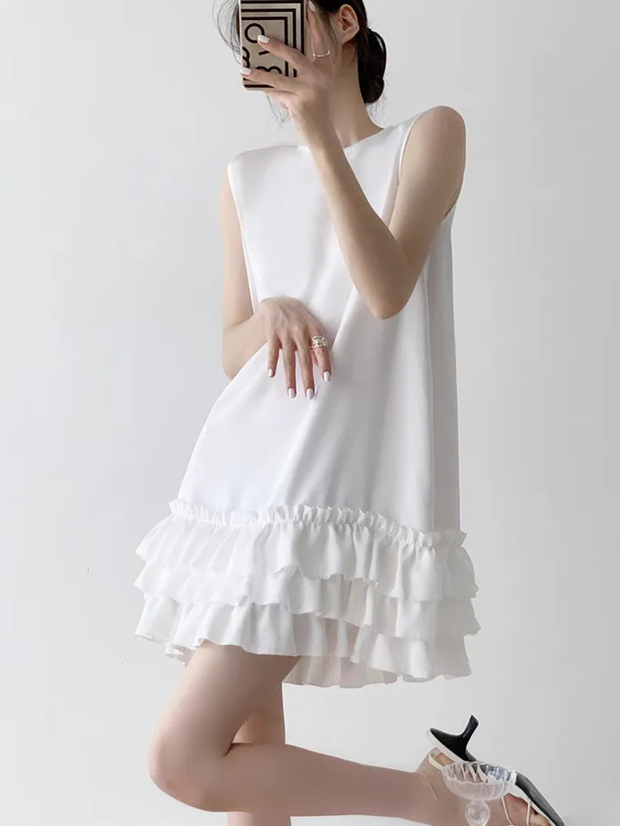 Landye Layered Trim Shift Dress-The Black Bow-