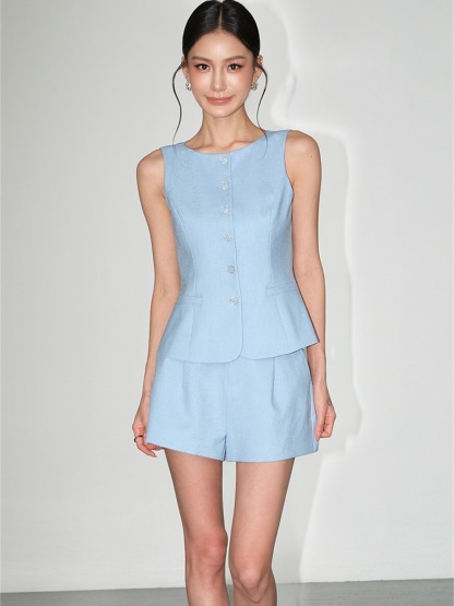 Leandra Tailored Vest & Shorts (Sold Separately)