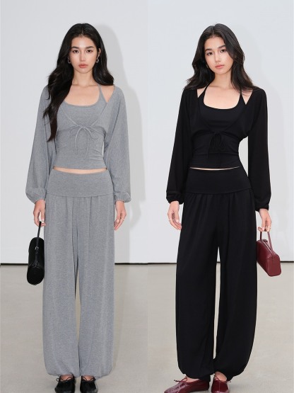 Loredana Camisole, Cropped Cardigan & Wide-Leg Pants (Sold Separately)