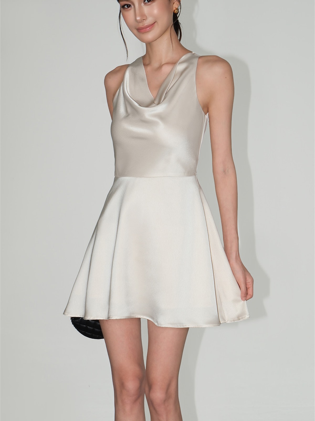 Leonie Satin Cowl Mini Dress