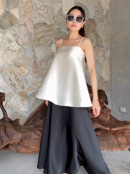 Kyera Bias Cutting Satin Maxi Skirt