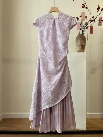 Shuang Zeng Fake Two Piece Oriental Dress