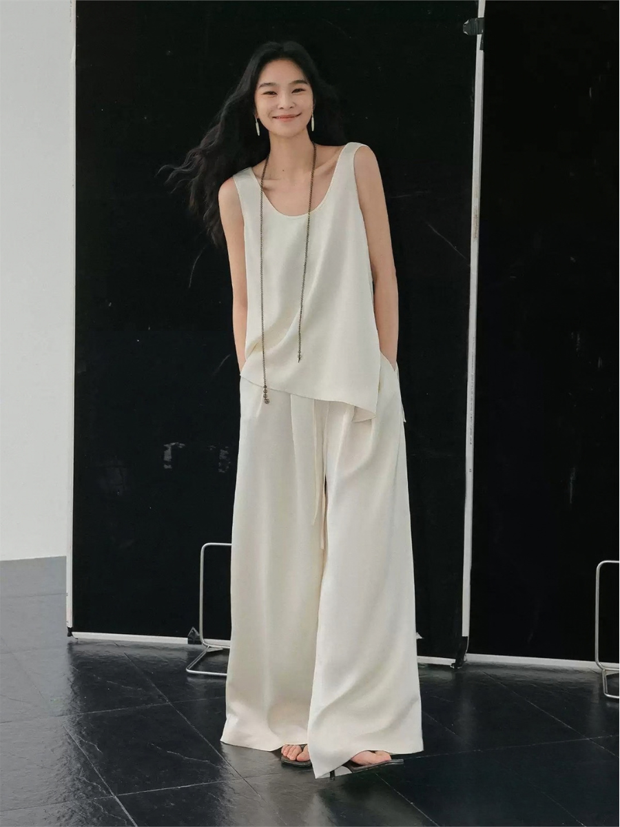 Hadley Draped Sleeveless Top & Wide-Leg Pants (Sold Separately)