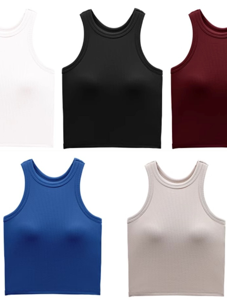 Qabella Padded Tank Top-The Black Bow-